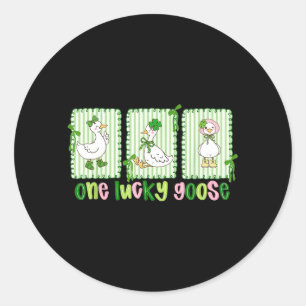 Eén gelukkige gans klavertje vier St. Patrick's Da Ronde Sticker