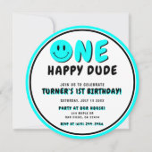 Een Gelukkige Gast 1e Verjaardag Smiley Gezicht Kaart (Voorkant)