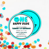 Een Gelukkige Gast 1e Verjaardag Smiley Gezicht Kaart