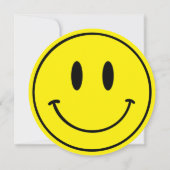 Een Gelukkige Gast 1e Verjaardag Zwart/Geel Smiley Kaart (Achterkant)