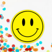 Een Gelukkige Gast 1e Verjaardag Zwart/Geel Smiley Kaart