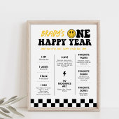 Een Gelukkige Gast Glimlach 1e Verjaardag Mileston Poster