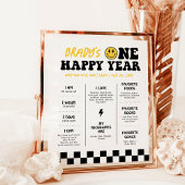 Een Gelukkige Gast Glimlach 1e Verjaardag Mileston Poster