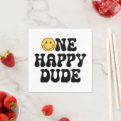 Een Gelukkige Gast Retro Gelukkig Gezicht 1e Verja Servet (Insitu)