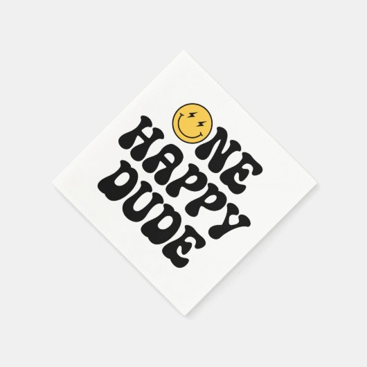 Een Gelukkige Gast Retro Gelukkig Gezicht 1e Verja Servet (Hoek)