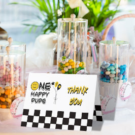 Een Gelukkige Gele Glimlach Eerste 1e Jongen Verja Bedankkaart