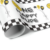 Een Gelukkige Gele Glimlach Eerste 1e Jongen Verja Cadeaupapier (Rol Hoek)