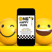 Een Gelukkige Gele Glimlach Eerste 1e Jongen Verja Kaart