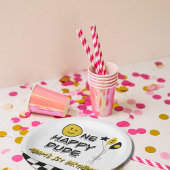 Een Gelukkige Gele Glimlach Eerste 1e Jongen Verja Papieren Bordje