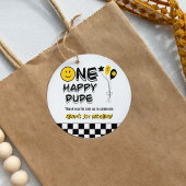 Een Gelukkige Gele Glimlach Eerste 1e Jongen Verja Ronde Sticker