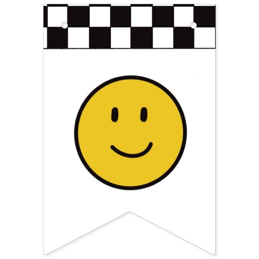 Een Gelukkige Gele Glimlach Eerste 1e Jongen Verja Vlaggetjes (Eerste vlag)