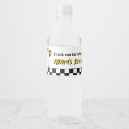 Een Gelukkige Gele Glimlach Eerste 1e Jongen Verja Waterfles Etiket