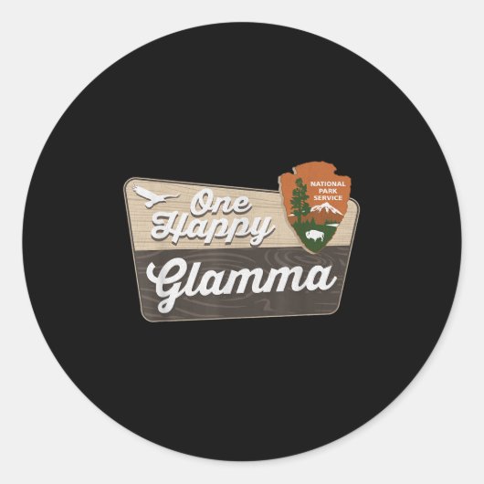 Een gelukkige Glamma Camper Matching Verjaardag De Ronde Sticker (Voorkant)