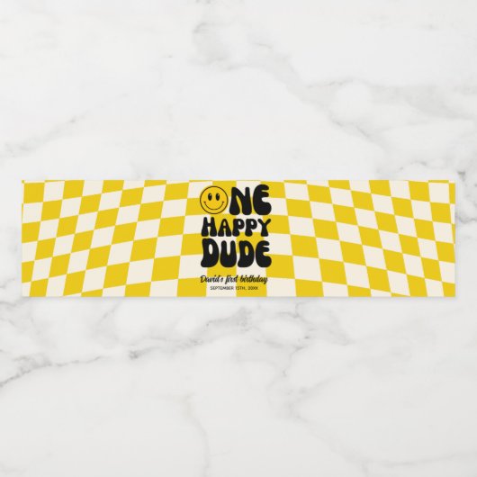 Een Gelukkige Glimlach Gezicht Verjaardag Waterfles Etiket (Enkel label)