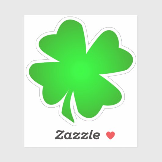 Een gelukkige groene Ierse Shamrock, 4 blad klaver Sticker (Vel)