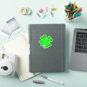 Een gelukkige groene Ierse Shamrock, 4 blad klaver Sticker (iPad Cover)