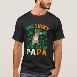 Een gelukkige hond Papa Red Chihuahua vader St Pat T-shirt