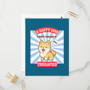 Een gelukkige hond Shiba cute hond Uitnodiging Briefkaart