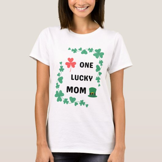 Eén gelukkige Ierse moeder T-shirt (Voorkant)