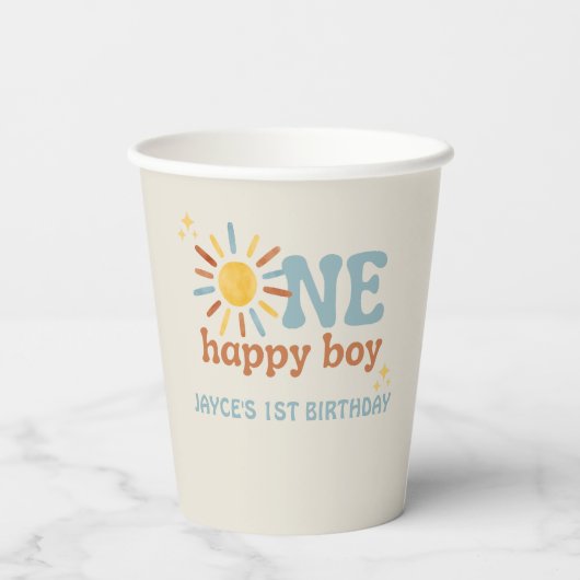 Een gelukkige jongen, 1e reis rond de zon papieren bekers (Achterkant)