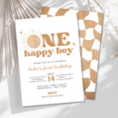 Eén Gelukkige Jongen Boho Zon Eerste Verjaardagsui Kaart