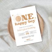 Eén Gelukkige Jongen Boho Zon Eerste Verjaardagsui Kaart