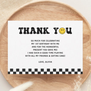 Een gelukkige jongen van één geboorthday party bedankkaart