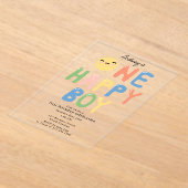 Een Gelukkige Jongen Verjaardag Nodig 1e Verjaarda Acryl Uitnodigingen (Laagn)