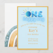 Een gelukkige jongen zon verjaardag uitnodiging (Voorkant / Achterkant)