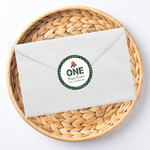 Eén Gelukkige Kampeerder Eerste Verjaardag Ronde Sticker