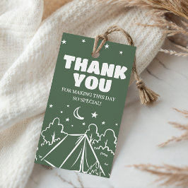 Eén gelukkige kampeerder Favoriet bedankingslabel Cadeaulabel