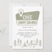 Eén Gelukkige Kampeerder Jongens 1e Verjaardags Ka Kaart (Voorkant)