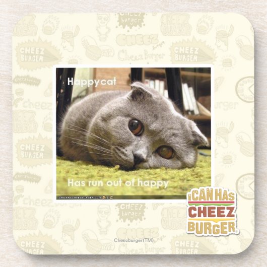 Een gelukkige kat, uit gelukkig bier onderzetter (Voorkant)