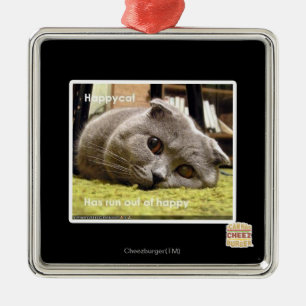 Een gelukkige kat, uit gelukkig metalen ornament