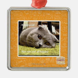 Een gelukkige kat, uit gelukkig metalen ornament