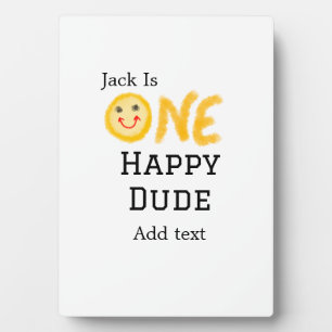 Een gelukkige kerel 1e gelukkige Verjaardag smiley Fotoplaat