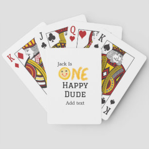 Een gelukkige kerel 1e gelukkige Verjaardag smiley Pokerkaarten