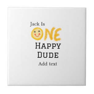 Een gelukkige kerel 1e gelukkige Verjaardag smiley Tegeltje