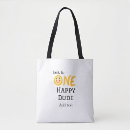 Een gelukkige kerel 1e gelukkige Verjaardag smiley Tote Bag