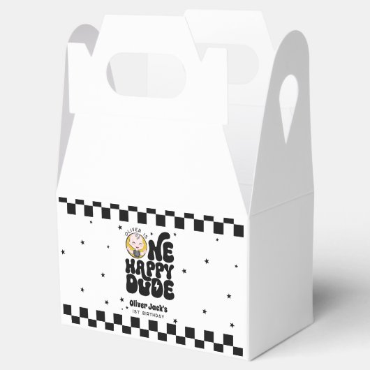 Een gelukkige kerel 1e verjaardag bedankdoosjes (Geopend)