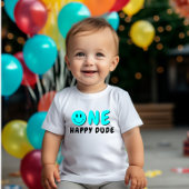 Een gelukkige kerel 1e verjaardag blauwe smiley