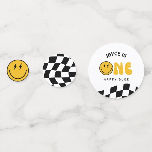 Een gelukkige kerel 1e verjaardag geblokt Confetti (Voorkanten)