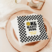 Een gelukkige kerel 1e verjaardag, geruite servett servet