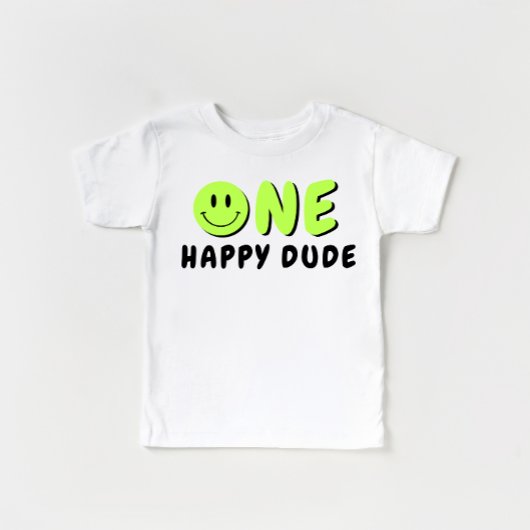 Een gelukkige kerel 1e verjaardag groene smiley