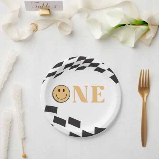 Een gelukkige kerel 1e verjaardag papieren bordje (Huwelijk)