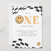 Een gelukkige kerel 1e verjaardag uitnodiging (Voorkant)