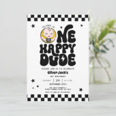 Een gelukkige kerel 1e verjaardag uitnodiging (Staand voorkant)