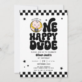 Een gelukkige kerel 1e verjaardag uitnodiging