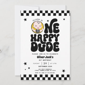 Een gelukkige kerel 1e verjaardag uitnodiging