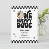 Een gelukkige kerel 1e verjaardag uitnodiging met  (Staand voorkant)